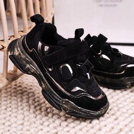 Apawwa Lasten urheilukengät Lenkkarit, joissa läpinäkyvä pohja Musta Bailey 1