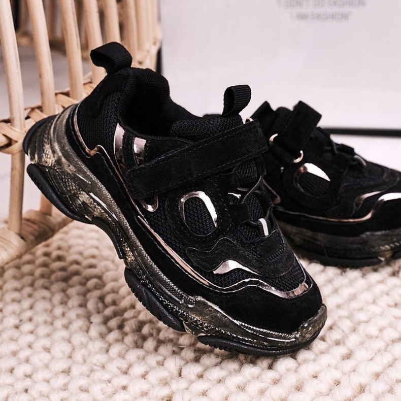 Apawwa Lasten urheilukengät Lenkkarit, joissa läpinäkyvä pohja Musta Bailey 1