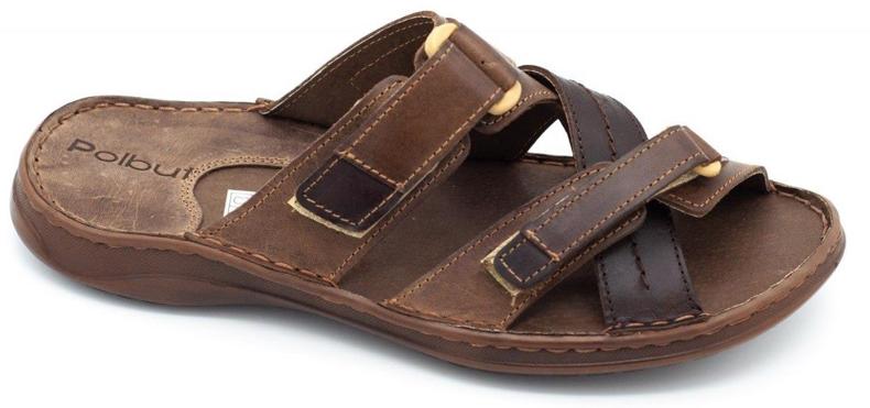 Polbut Miesten ruskeat tossut SA06 1