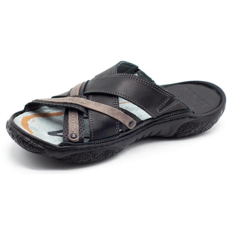 Lemar Miesten nahkaiset tohvelit 1654 mustat 2