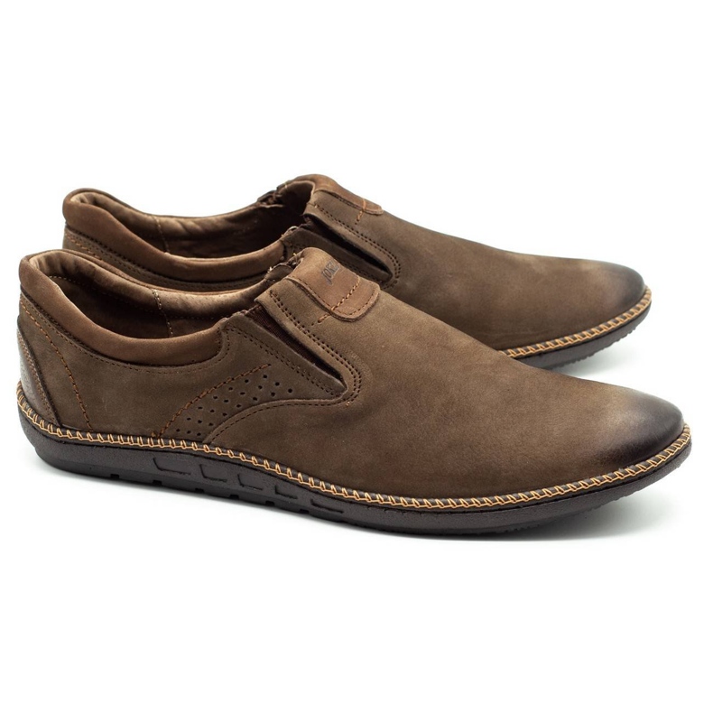 Joker Miesten kengät, nahka mokkasiinit 937 oliivi ruskea 1