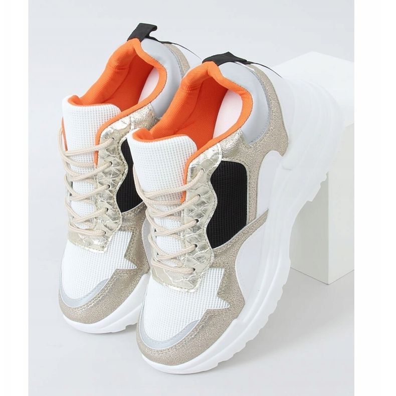 Valkoiset ja kultaiset kiilakengät 3171 Gold valkoinen kultainen 1