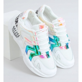 Valkoiset urheilukengät B0-233 Keltainen valkoinen monivärinen 1