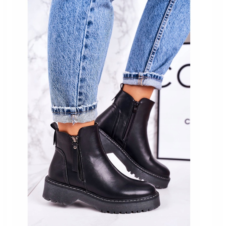 J.STAR But Naisten lämpimät saappaat kumipohjalla Black Moon Walk musta 1