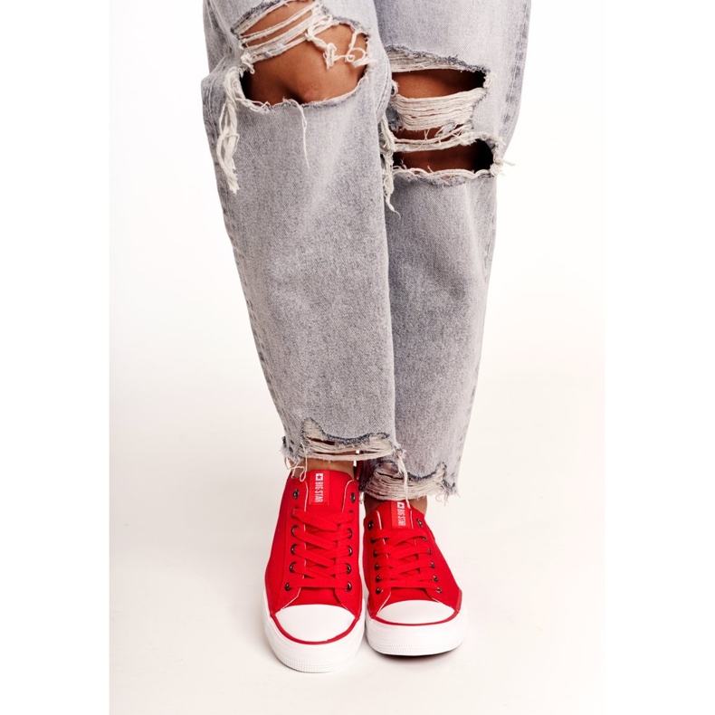 Big Star Naisten lenkkarit Matala iso tähti punainen DD274339 1