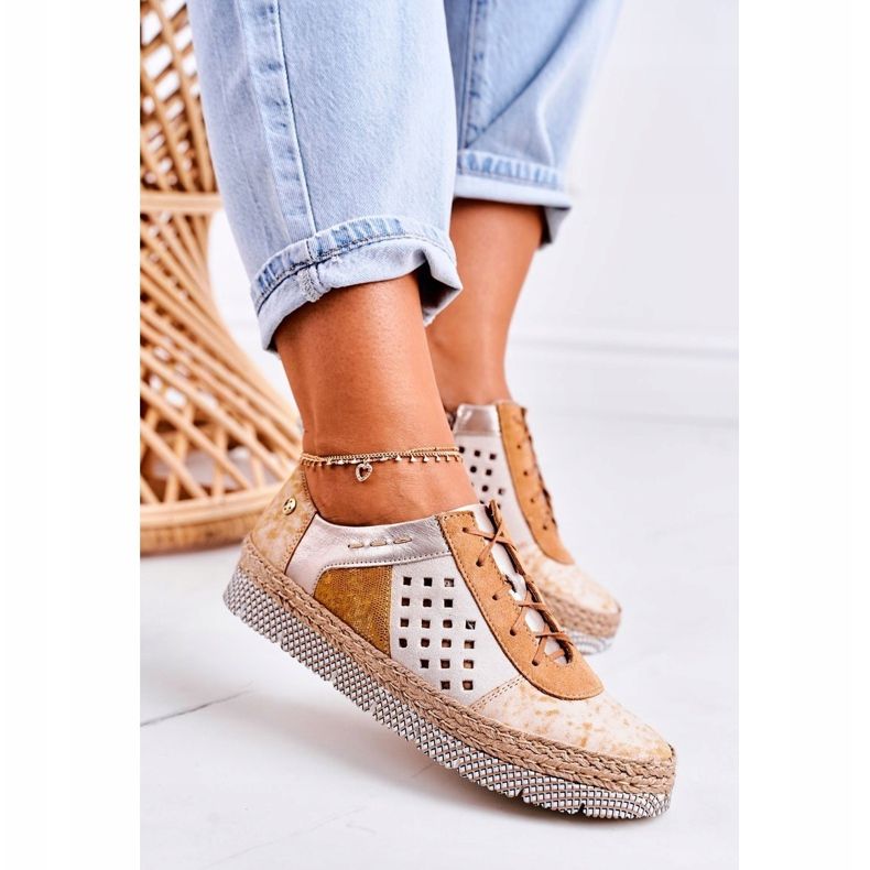 Naisten nahkakengät Maciejka keltainen 03339-44 monivärinen 2