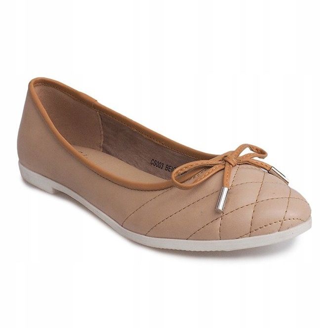 Ballerinat, joissa rusetti CS003 Beige 1