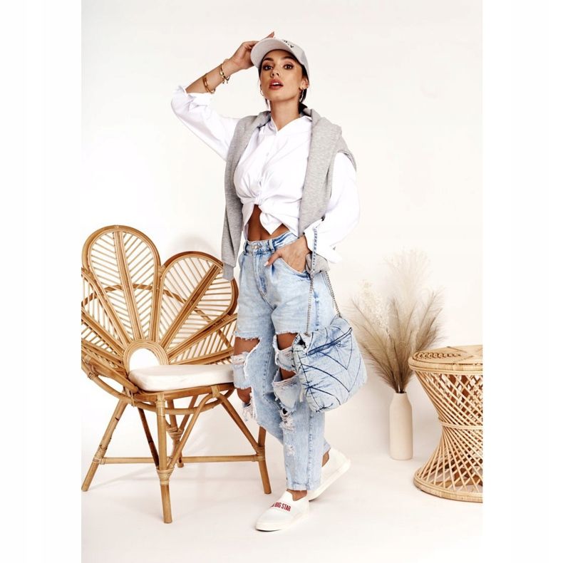 Naisten tennarit Slip-on Big Star FF274219 Valkoinen 1