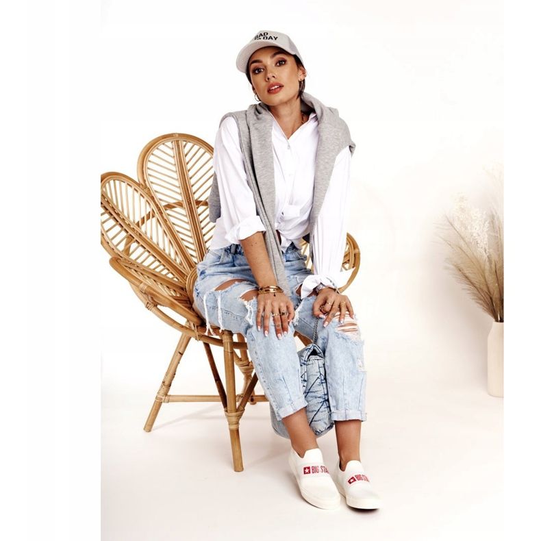 Naisten tennarit Slip-on Big Star FF274219 Valkoinen 2