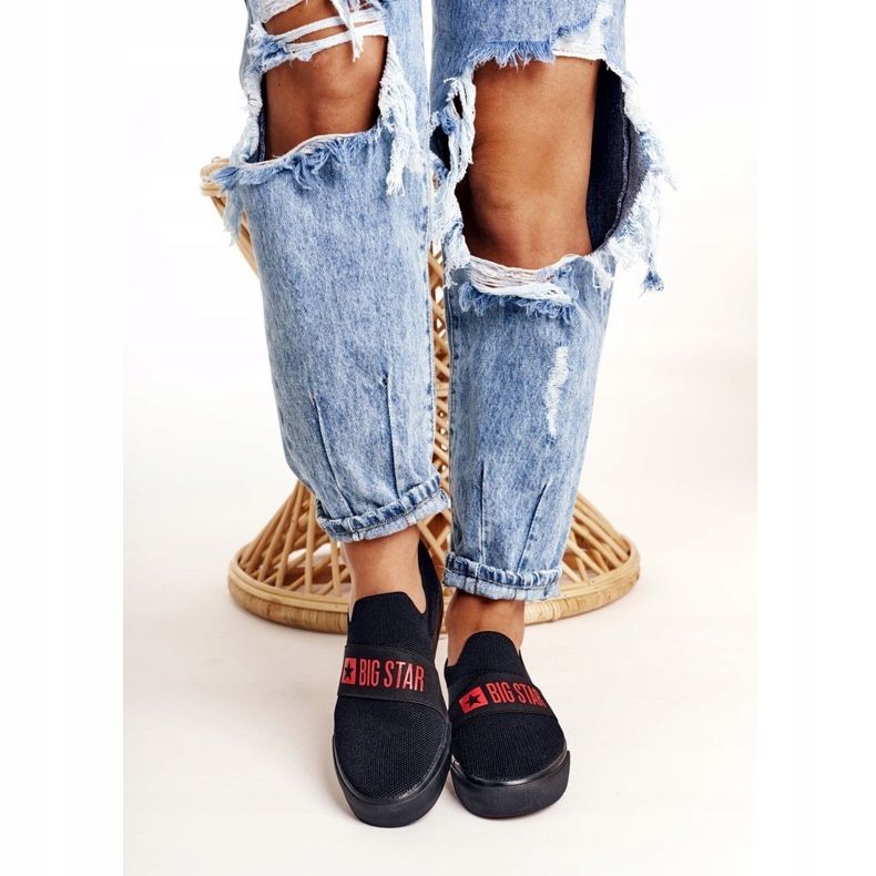 Naisten tennarit Slip-on Big Star FF274221 Musta 2