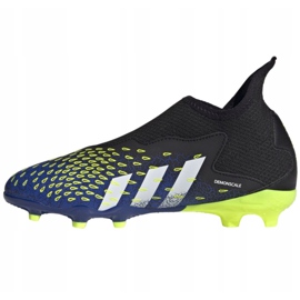 Adidas Predator Freak.3 Ll Fg Jr FY0618 jalkapallokengät valkoinen, musta, kuninkaallinen musta 1