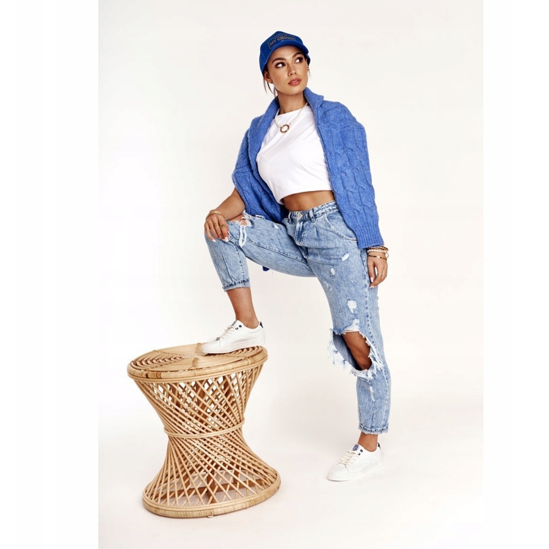 Naisten nahkakengät Big Star BB274211 Valkoinen ja laivastonsininen 2