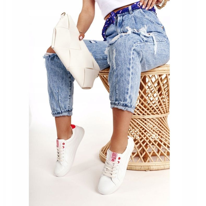 Naisten nahkakengät Big Star BB274210 Valkoinen ja punainen 1