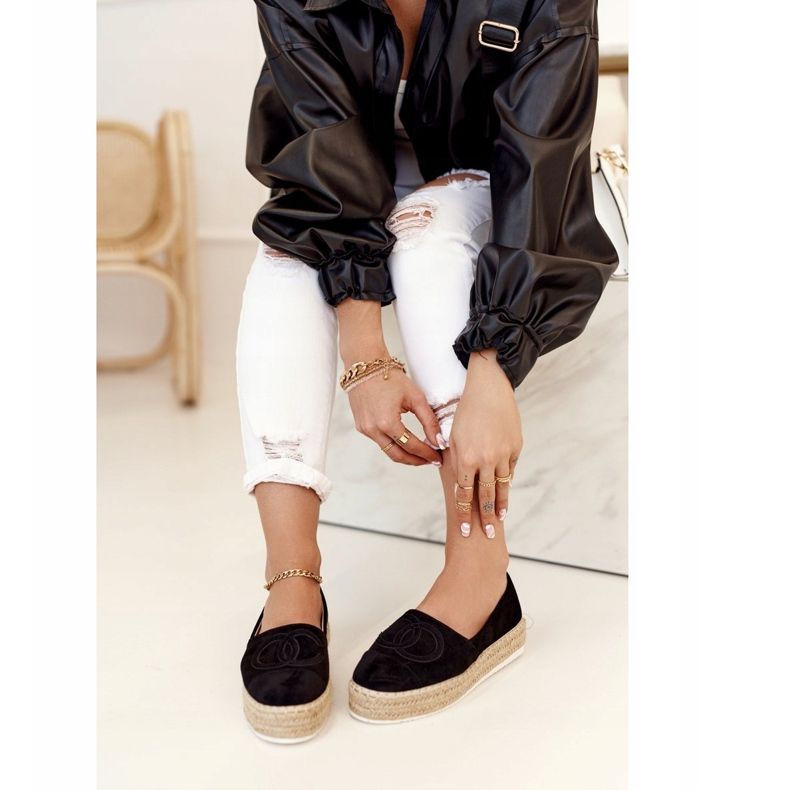 PS1 Naisten espadrillit olkilavalla Musta Febi 1