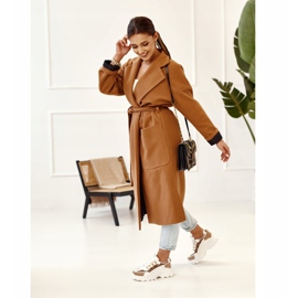 Naisten lenkkarit massiivisella ainoalla valkoisella haaveilijalla beige valkoinen ruskea kultainen 2