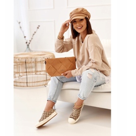 Naisten klassiset kirjautuneet Khaki Challenge -tennarit beige ruskea 2