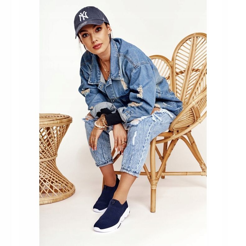 Naisten urheilukengät Slip-on Big Star DD274464 Navy Blue sininen 2