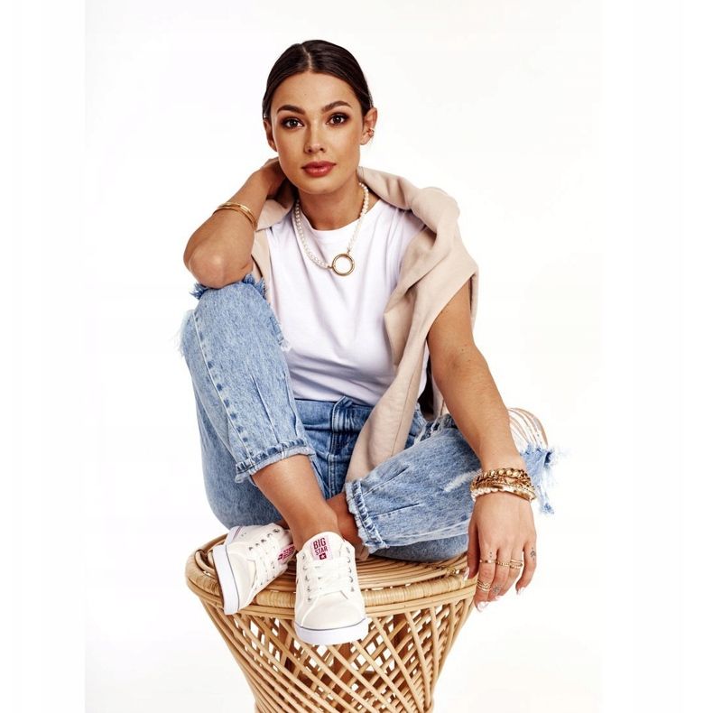 Naisten lenkkarit Big Star DD274892 Valkoinen-Punainen 2