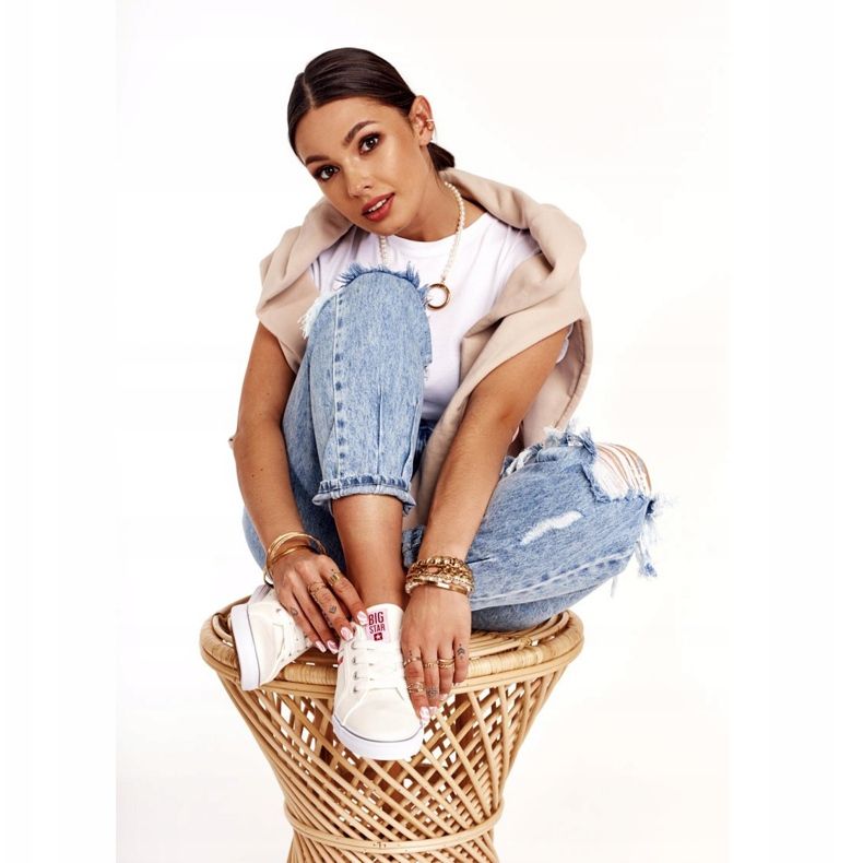 Naisten lenkkarit Big Star DD274892 Valkoinen-Punainen 1