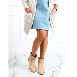 Beige saappaat piilotetulla kiilalla B0-515 Khaki 1
