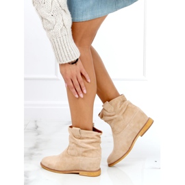 Beige saappaat piilotetulla kiilalla B0-515 Khaki 2