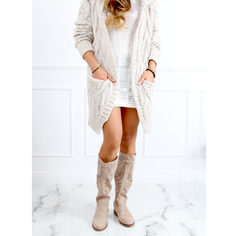 Avoimet saappaat piilotettu kiila beige ST-56P Beige 2