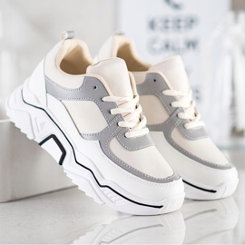 SHELOVET Mukavat urheilukengät valkoinen ruskea 2