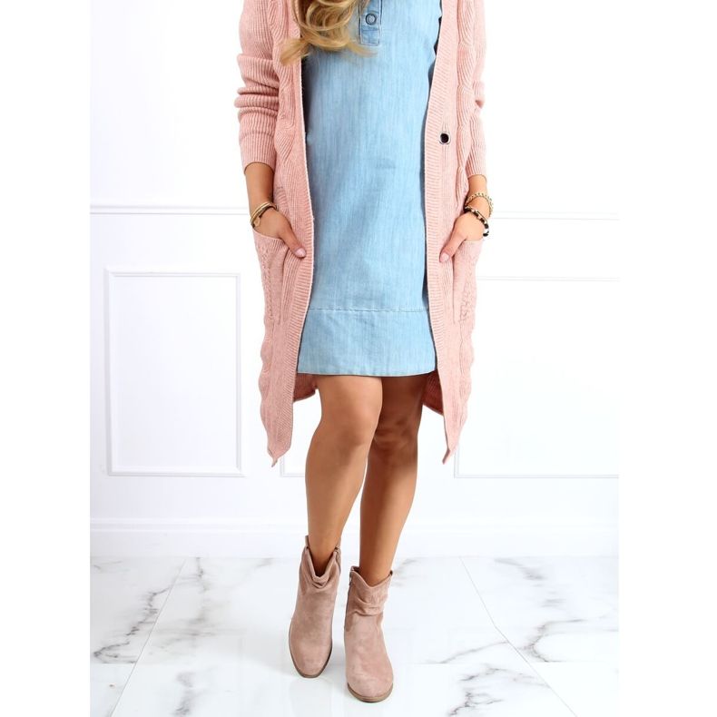 Matalakorkoiset saappaat beigeä ja vaaleanpunaista Z1165 Khaki 1