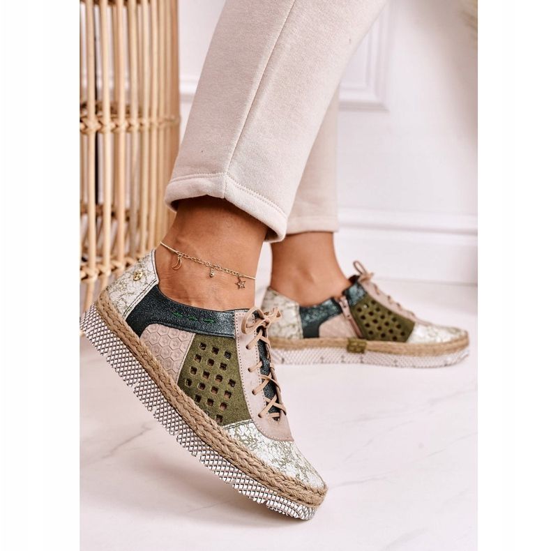 Naisten Brogues Maciejka Nahka Vihreä 03339-09 2