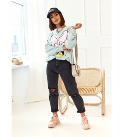 PS1 Naisten lenkkarit massiivipohjaisella vaaleanpunaisella paksulla vaaleanpunainen 2