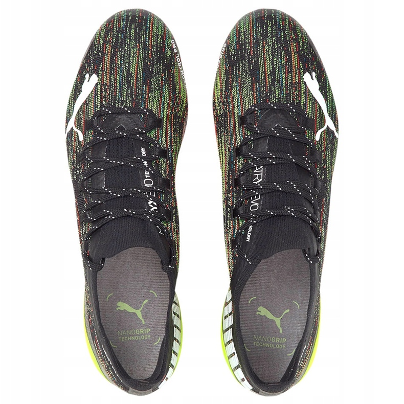 Puma Ultra 1.2 Fg Ag jalkapallokengät musta-vihreä-punainen 106299 02 1