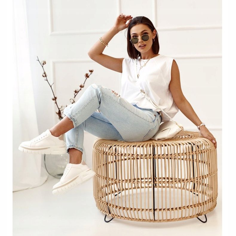 PS1 Naisten lenkkarit lavalla valkoinen ja beige Riri 2