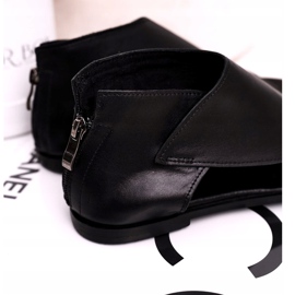 Nicole Naisten litteät nahkasandaalit, musta Natalie 2