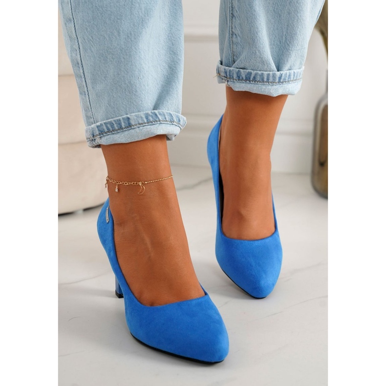 PJ1 Klassiset pumput baarissa Suede Blue Eleanor sininen 2