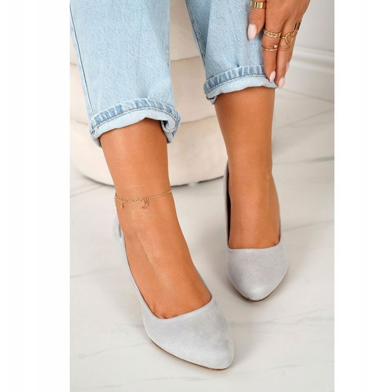 PJ1 Klassiset pumput pylvässä mokkanahkainen Eleanor harmaa 1