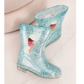 Lasten Blue Glitter Wellies Ice sininen hopea 1