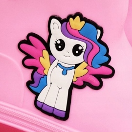 Lasten vaaleanpunaiset kalosteet ponin kanssa vaaleanpunainen 1