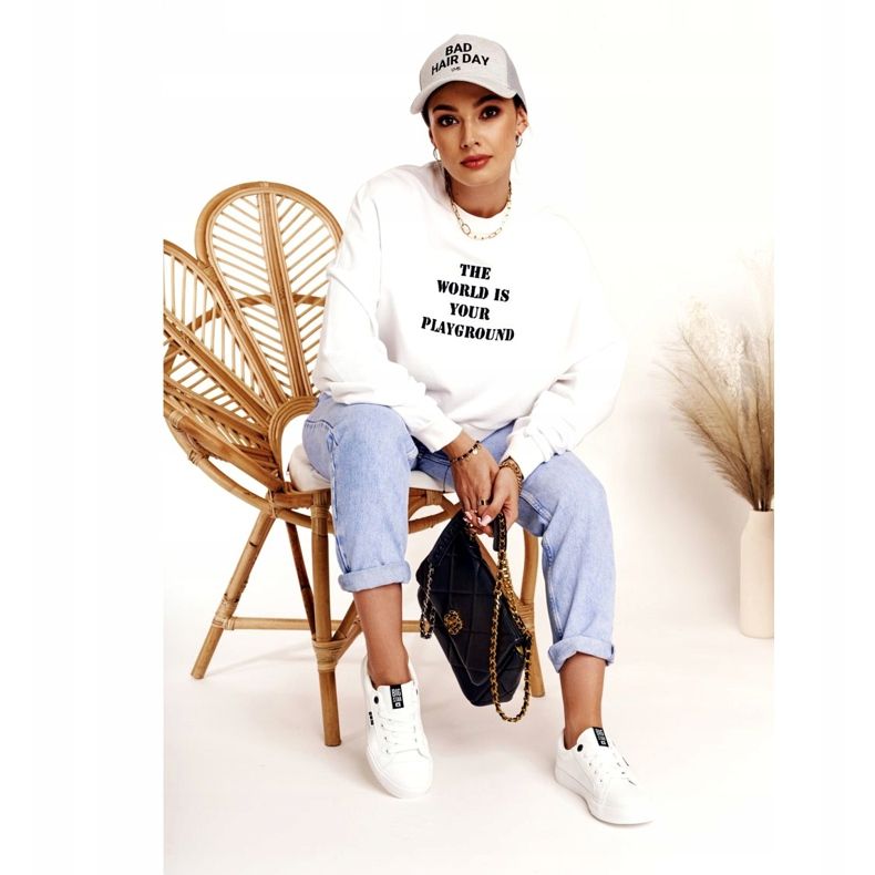 Naisten nahkatossut, joissa merkintä Big Star EE274316 Valkoinen musta 1