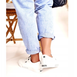 Naisten nahkatossut, joissa merkintä Big Star EE274316 Valkoinen musta 3