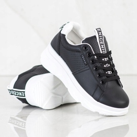 SHELOVET Tennarit valkoisella mukavalla alustalla musta 1