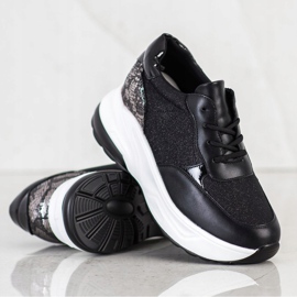 Bestelle Mustat lenkkarit glitterillä hopea 1