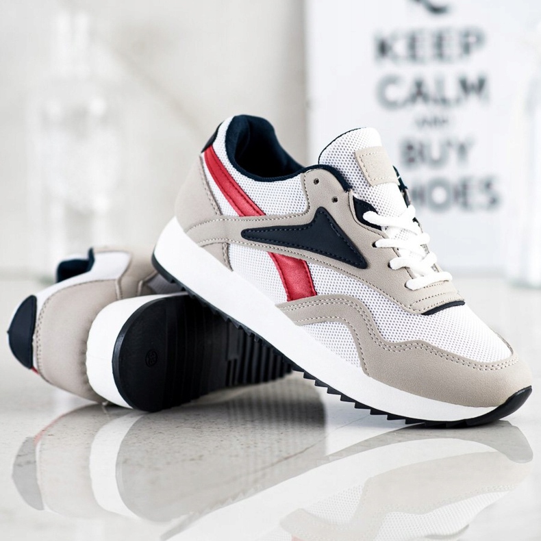 SHELOVET Mesh -urheilukengät valkoinen punainen harmaa 1