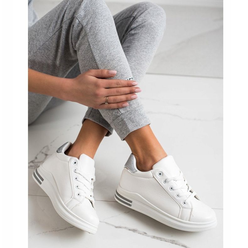 Diamantique Kiiltävät lenkkarit valkoinen hopea 2