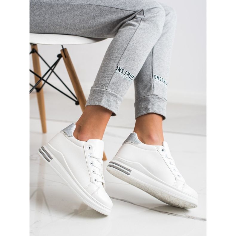 Diamantique Kiiltävät lenkkarit valkoinen hopea 1