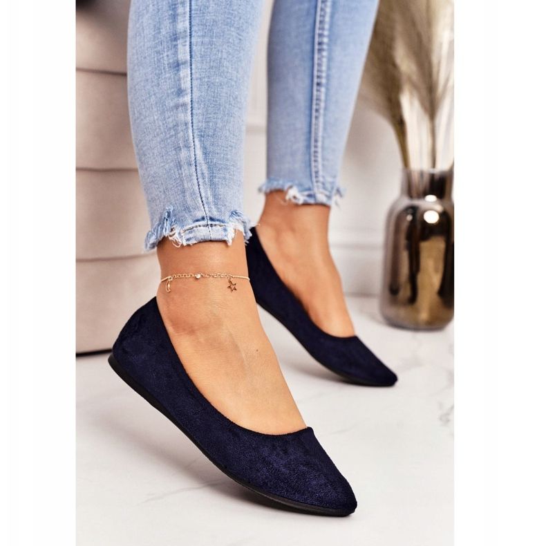 PS1 Herkkä ballerina Spitz Navy Blue Suede Dermeno tummansininen 1