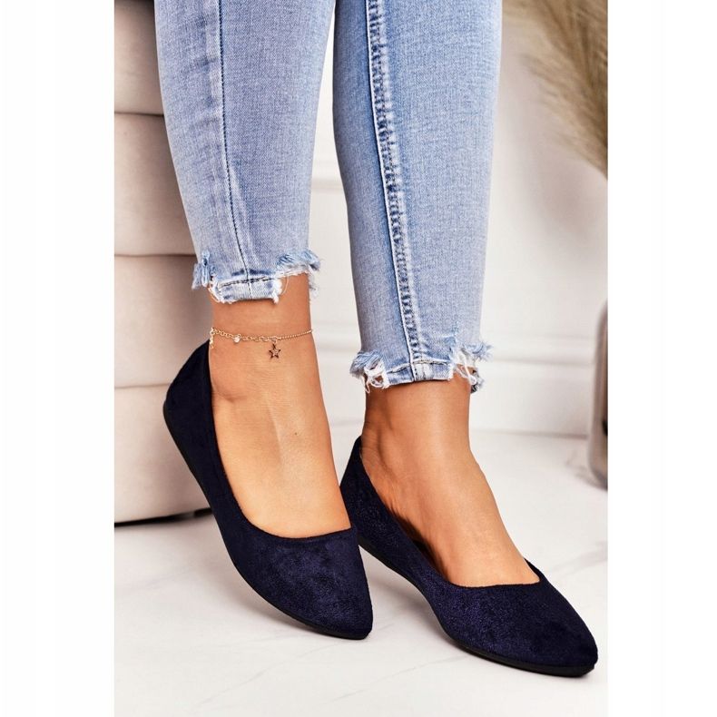 PS1 Herkkä ballerina Spitz Navy Blue Suede Dermeno laivastonsininen 2