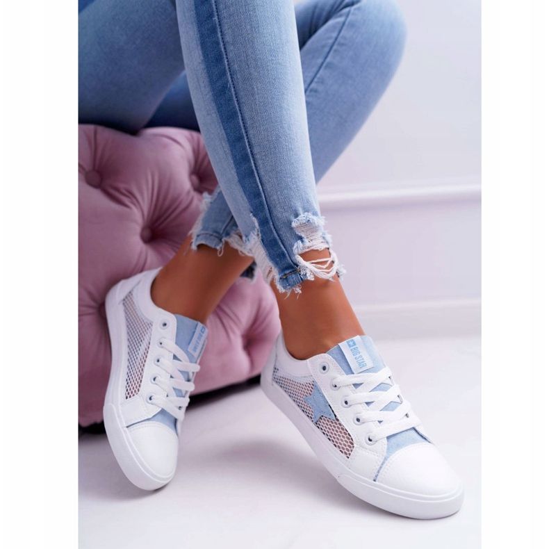 Naisten lenkkarit Mesh Big Star DD274689 valkoinen-sininen 2