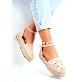 SEA Naisten espadrillit Beige Palermon pellava -alustalla 1