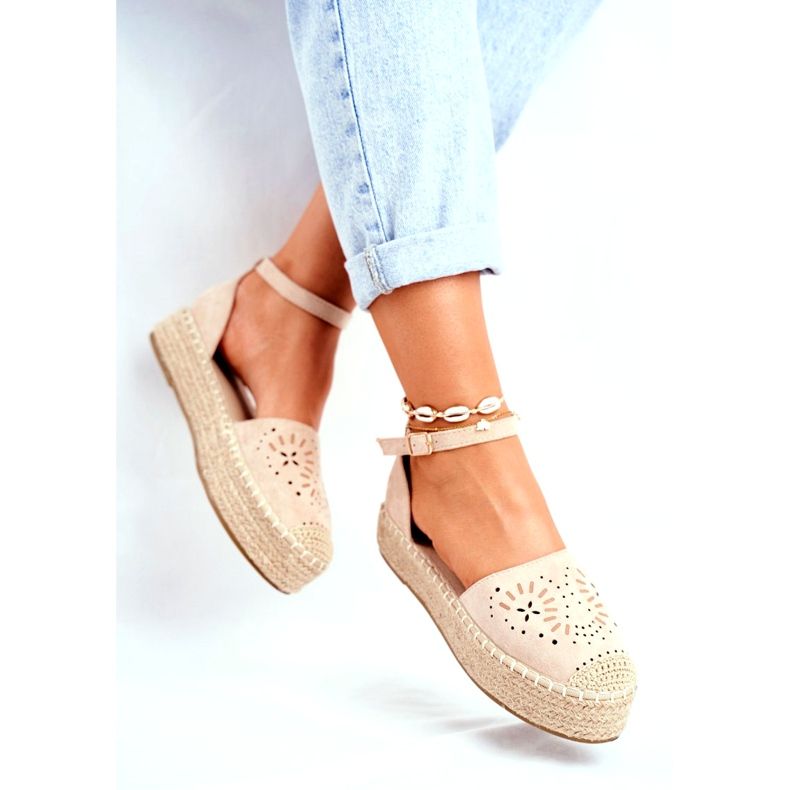 SEA Naisten espadrillit Beige Palermon pellava -alustalla 1