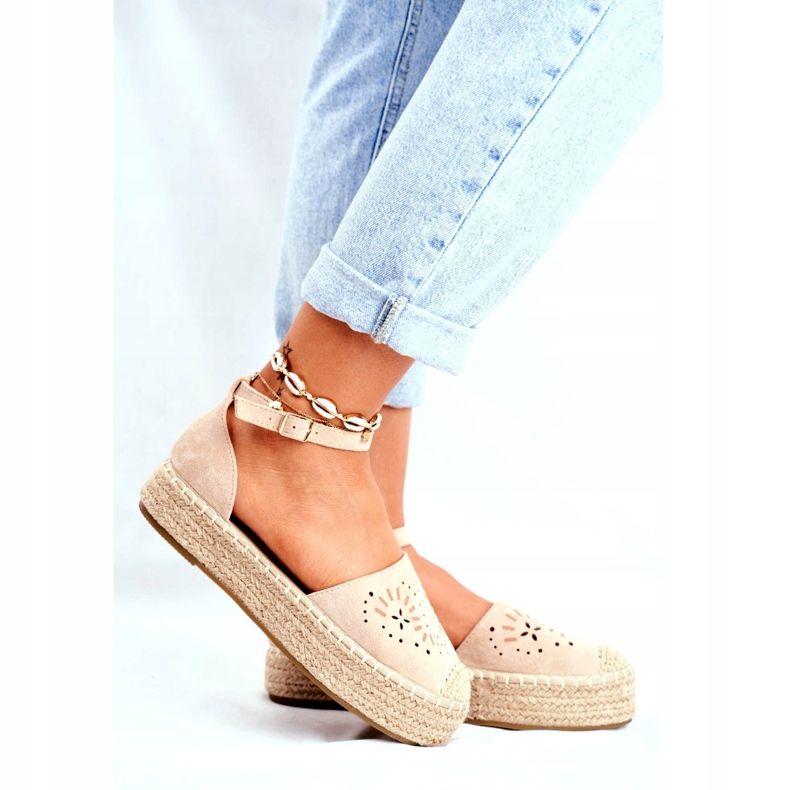SEA Naisten espadrillit Beige Palermon pellava -alustalla 3